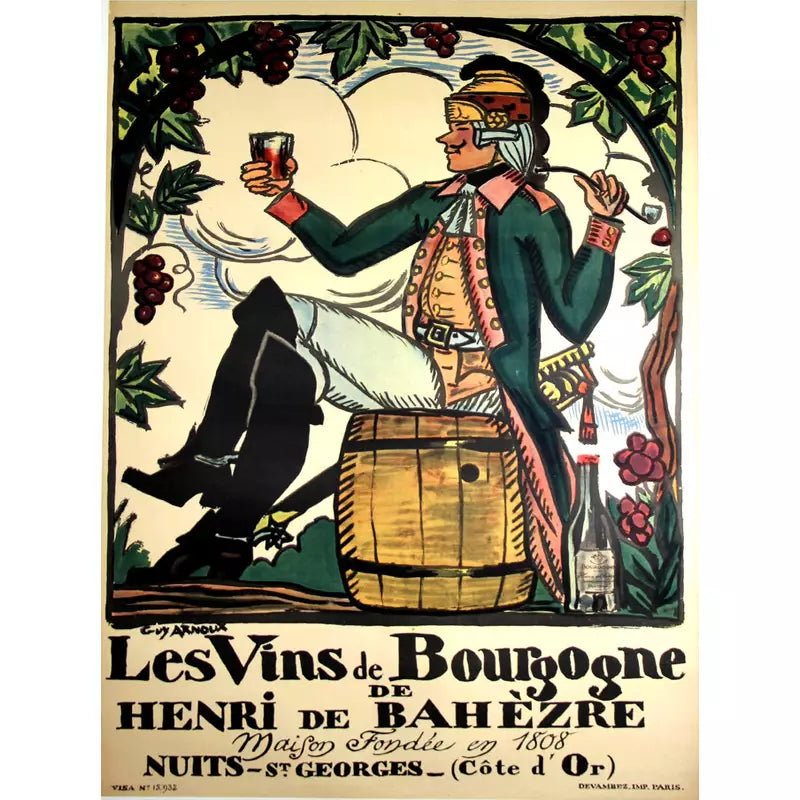 Affiche Vintage Bourgogne Planète Vintage
