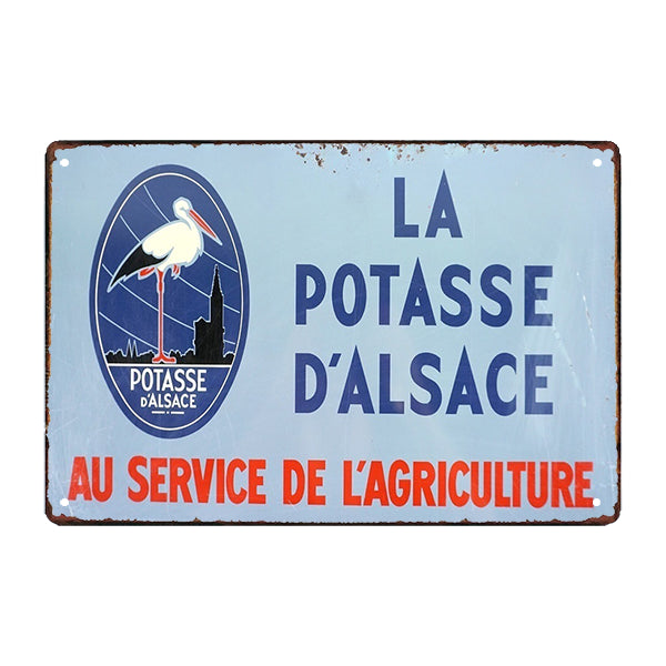 Alsace Metal Plate Planète Vintage