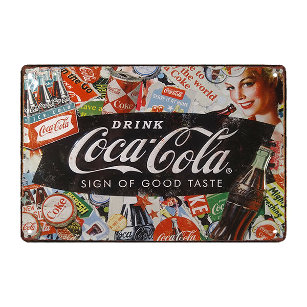 Plaque Métal Publicitaire Coca-Cola 30x20 Cm – Déco Murale Rétro Vintage