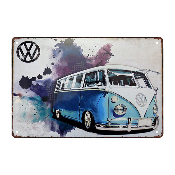 Plaque métal VW Combi beach 20 x 30 - Maison/Déco/Les plaques