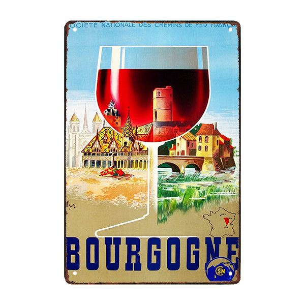 VINS DE BORDEAUX- Plaque métal 15x21 cm VINS DE BORDEAUX- Plaque métal 15x21 cm