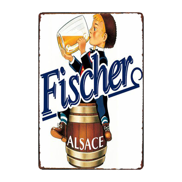 Plaque En Tôle Humoristique 28x12 Cm – 'Juste Une Bière' – Décoration Murale Vintage