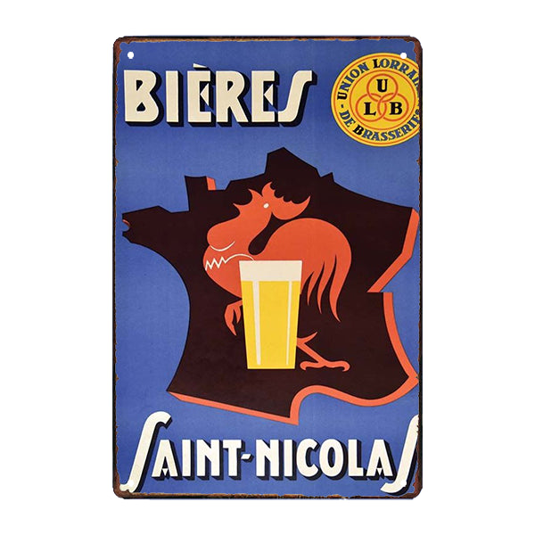Plaque émaillée Publicitaire BRASSERIES DE SAINT NICOLAS - Métal - Neuf