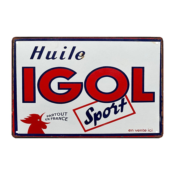 MOBILOIL. Plaque publicitaire en tΓ΄le Γ©maillΓ©e plate et rectangulaire, marquΓ©e Art France Luynes, circa 1960,... in France MOBILOIL. Plaque publicitaire en tΓ΄le Γ©maillΓ©e plate et rectangulaire, marquΓ©e Art France Luynes, circa 1960,... in France