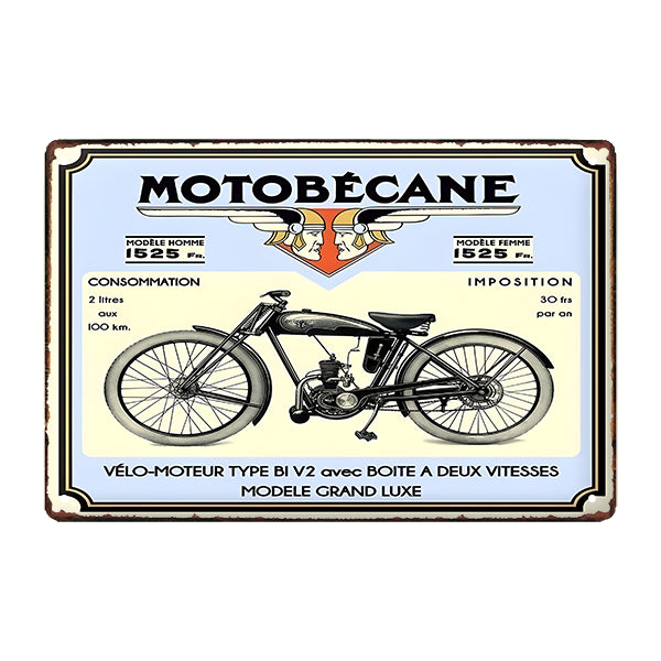 Plaque métallique décorative ronde Motobecane - Collection Plaque métallique décorative ronde Motobecane - Collection