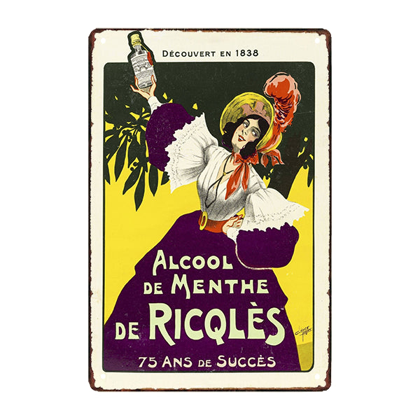 Plaque Publicitaire émaillée Royal Menthol - Tabac - Tôle Peinte Vintage
