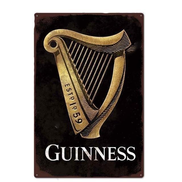 Plaque Métal Publicitaire Émaillée Vintage Bière Guinness 30/20cm Plaque Métal Publicitaire Émaillée Vintage Bière Guinness 30/20cm