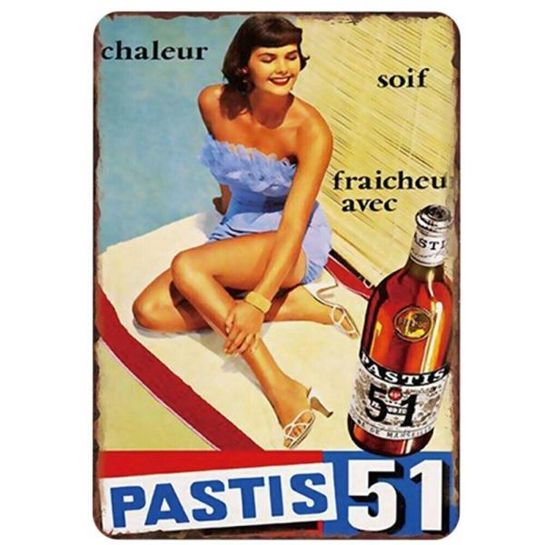 Plaque Métal Vintage , Pastis 51