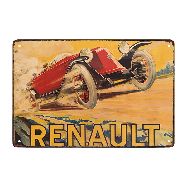 Miroir publicitaire sérigraphié vintage voiture Renault – La Roue du Passé