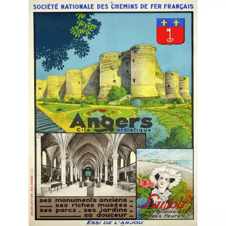 ANGERS SAUMUR ANJOU Rf157 - POSTER HQ 60x80cm d'une AFFICHE VINTAGE ANGERS SAUMUR ANJOU Rf157 - POSTER HQ 60x80cm d'une AFFICHE VINTAGE