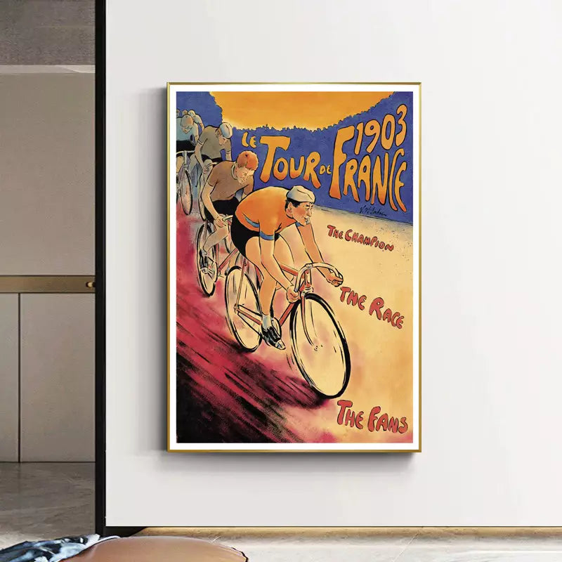 Affiche Publicitaire Vintage Tour De France Cyclisme - Reproduction A3 Ou A4