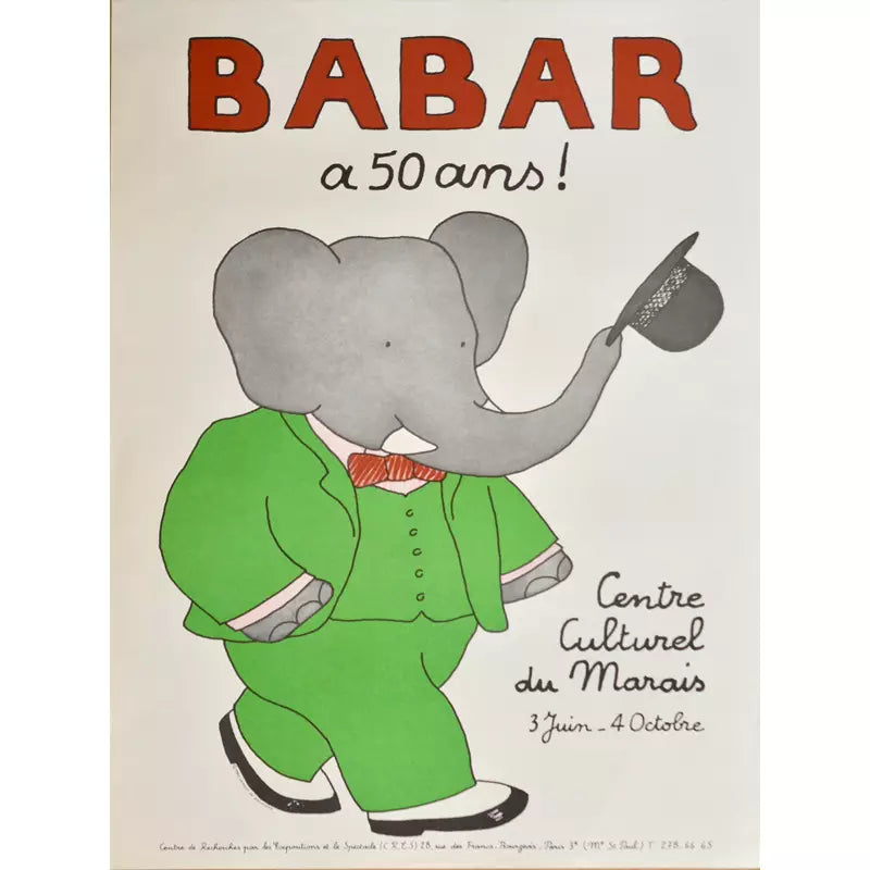 Affiche Babar Vintage | Planète Vintage