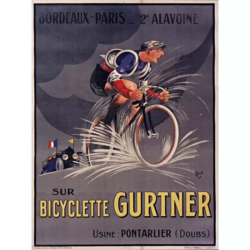 Vélo, France, Livry, Lucien Vintage citrate print. Vintage France
