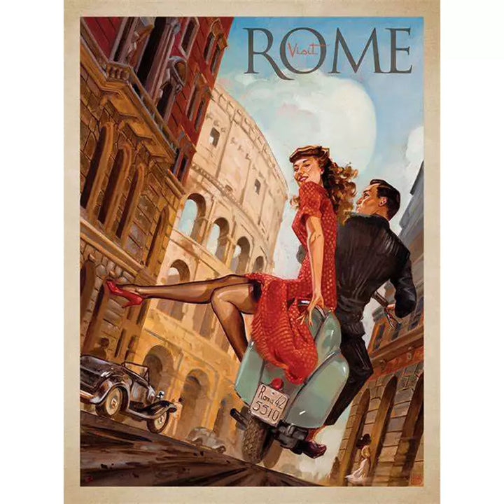 Poster Vintage Gênes Italie - Format 40x60cm HQ - Affiche Rétro Décor Murale
