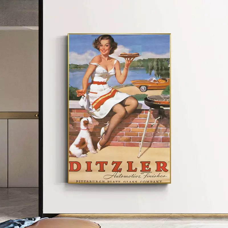 Poster Vintage Pin Up – Affiche 50x70cm – Rrha – Qualité Musée, Neuf
