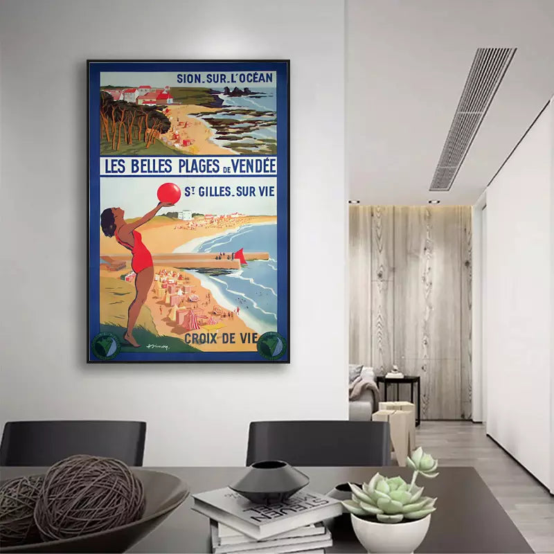 Lithographie Vintage Ancienne Grand Format - Décoration Murale Rétro - Collection Art - Occasion