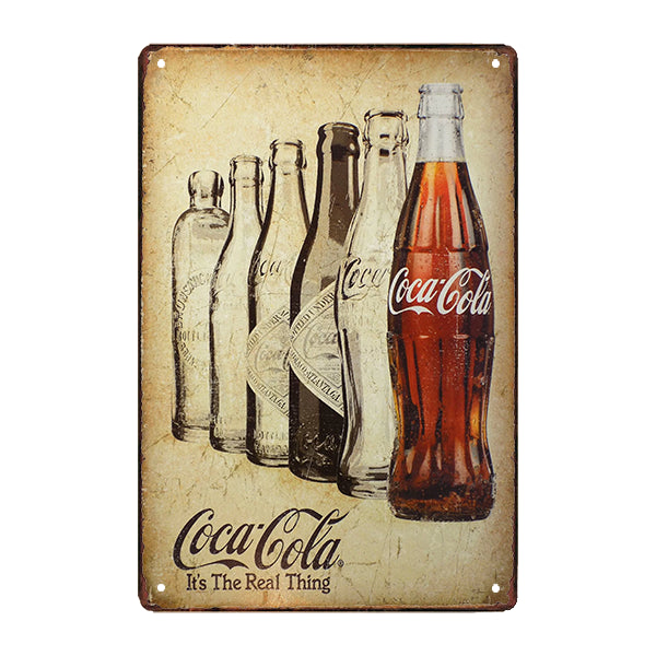 AIQIBAO - Targa Pubblicitaria Vintage Coca-Cola In Metallo, 30,5x20,3 Cm, Decorazione Retrò Per Bar, Pub E Casa