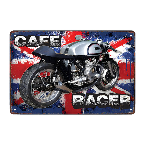 Cafe Racer Motorcycle Metal Sign | Vintage Planet | Planète Vintage