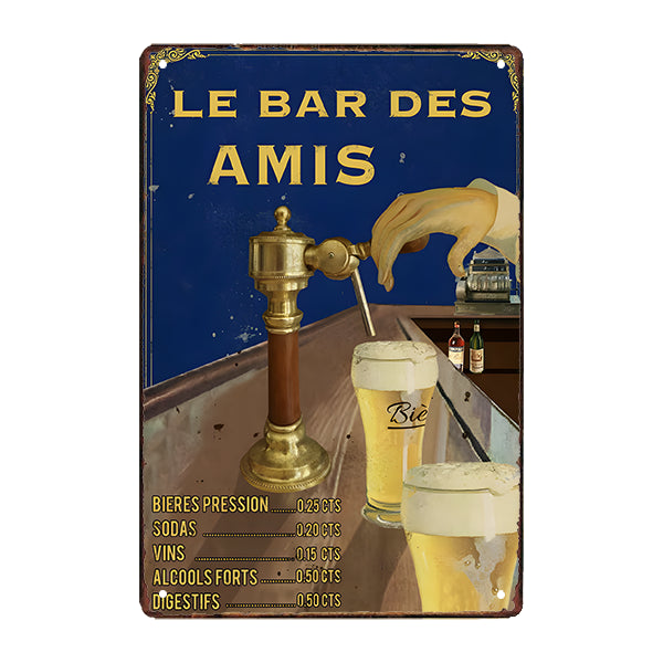 Grande Plaque Murale Vintage En Laiton - Scène De Pub Auberge Extérieure - Déco Rétro Angleterre