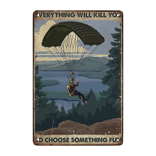 Retro Metal Sign Paratrooper | Vintage Planet | Planète Vintage