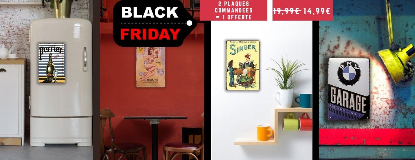 plaques métal vintage