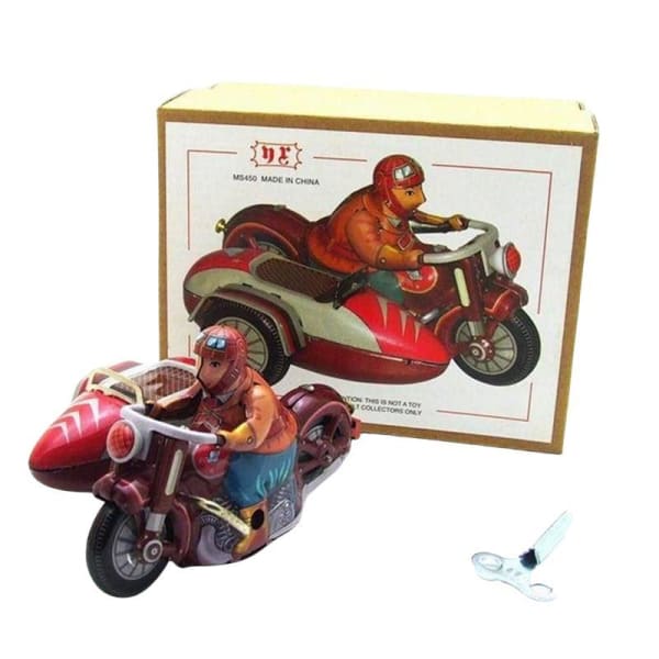 jouet_tole_agrafee_side-car_moto_ancien_cle • Chine & Puces