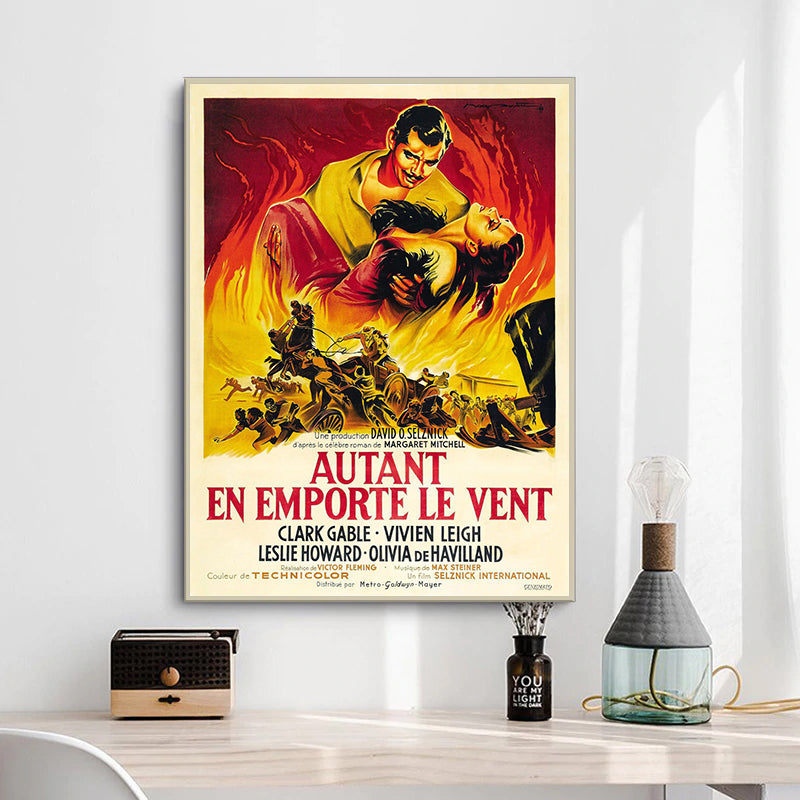 Poster Grand Format 60x80cm Autant En Emporte Le Vent - Reproduction Affiche Vintage HQ - Neuf