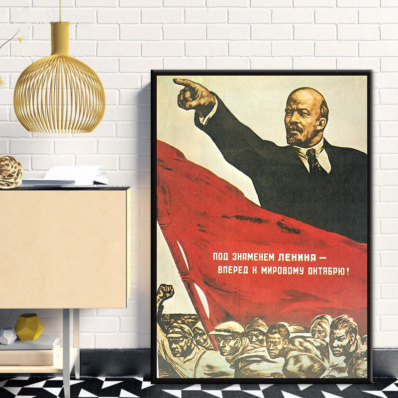 Poster Vintage URSS Lénine - Reproduction Qualité 50x70 Cm, Neuf Sous Tube