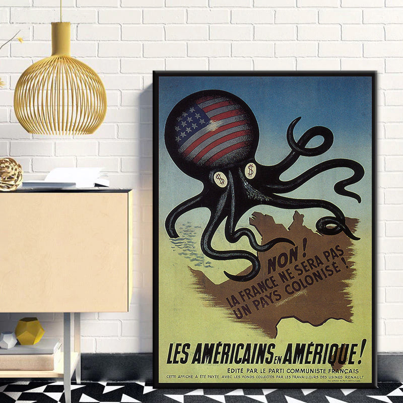 Tableau Sur Toile 50x70 Cm - Affiche Propagande Guerre France - Déco Murale Vintage