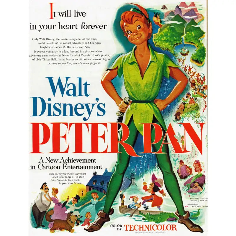 Affiche Peter Pan Disney | Planète Vintage