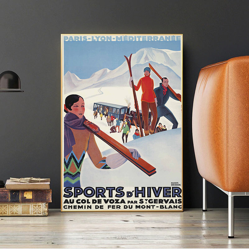 Affiche vintage Ski – Sports d'hiver en France (1950 Affiche vintage Ski – Sports d'hiver en France (1950