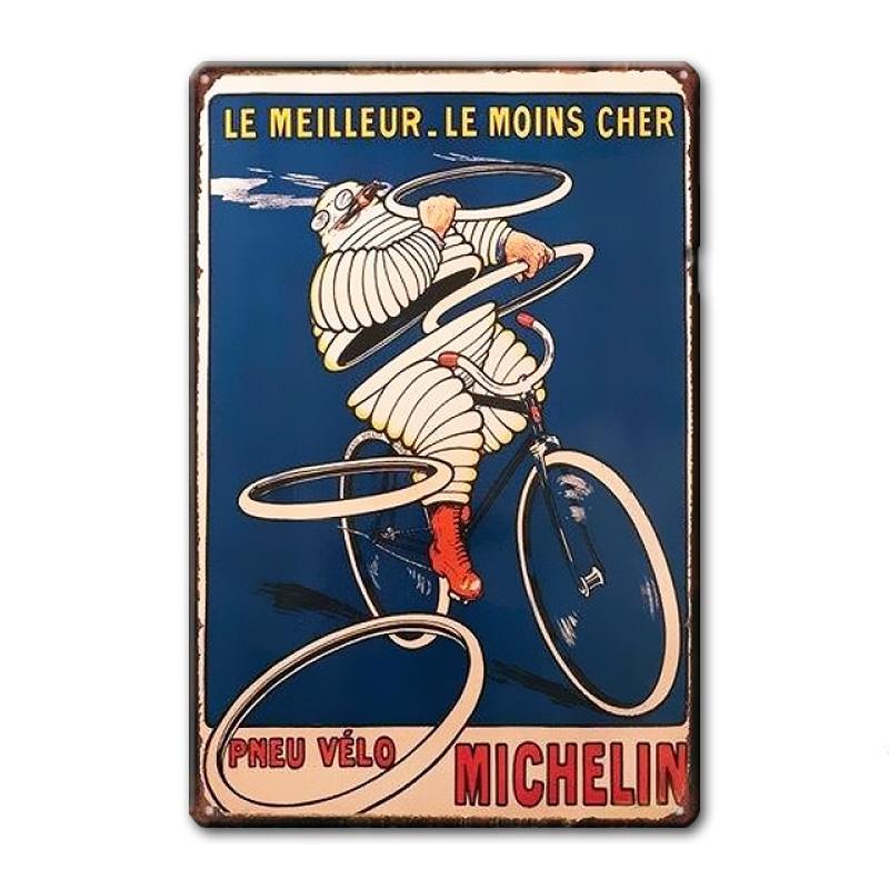 Plaque Métal Vintage Michelin Le Meilleur Le Moins Cher Planète Vintage 