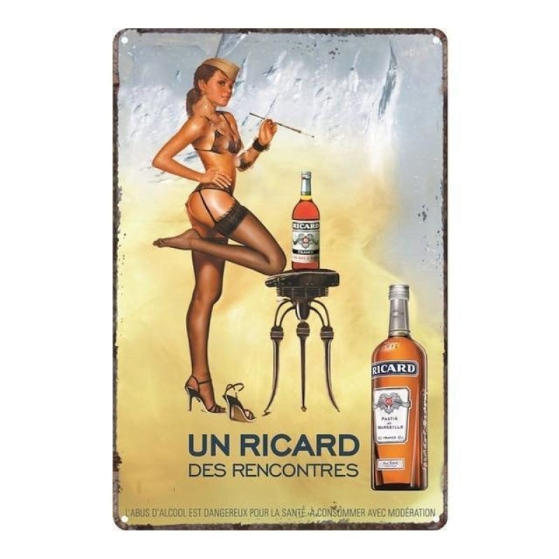 Targa in metallo per ragazza pin up vintage - Italia
