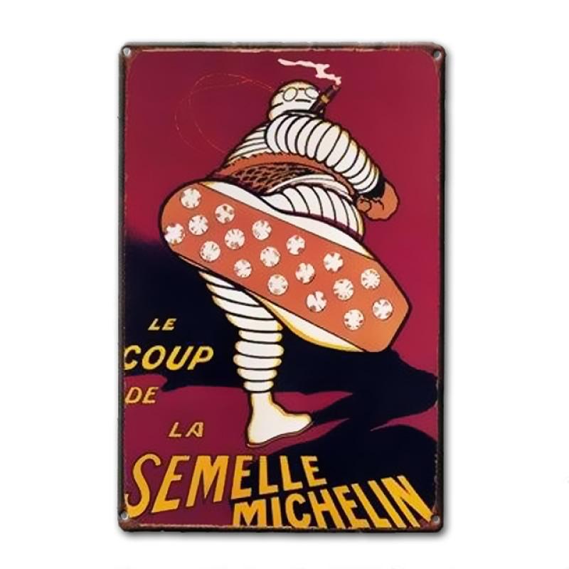 Plaque Métal Vintage Semelle Michelin Planète Vintage 